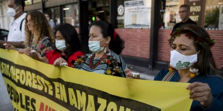 Protest gegen Abholzungen im Amazonas.