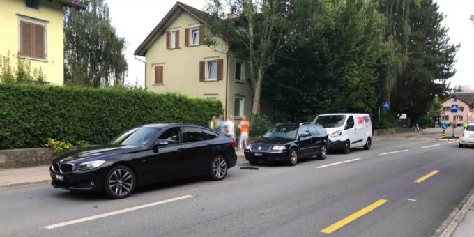 Unfall mit drei Fahrzeugen in Wittenbach.