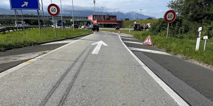 Unfallstelle in Buchs. Unfallstelle Buchs.
