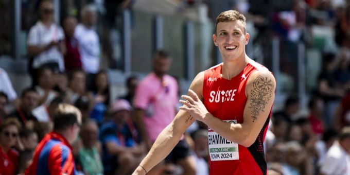 Simon Ehammer nimmt an den Olympischen Spielen 2024 im Weitsprung teil. olympia 2024