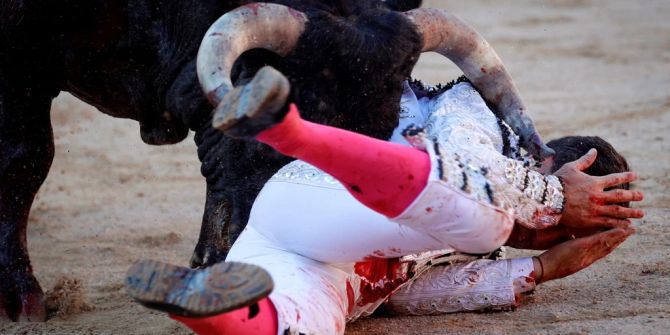 Sanfermín-Fest Stierjagd