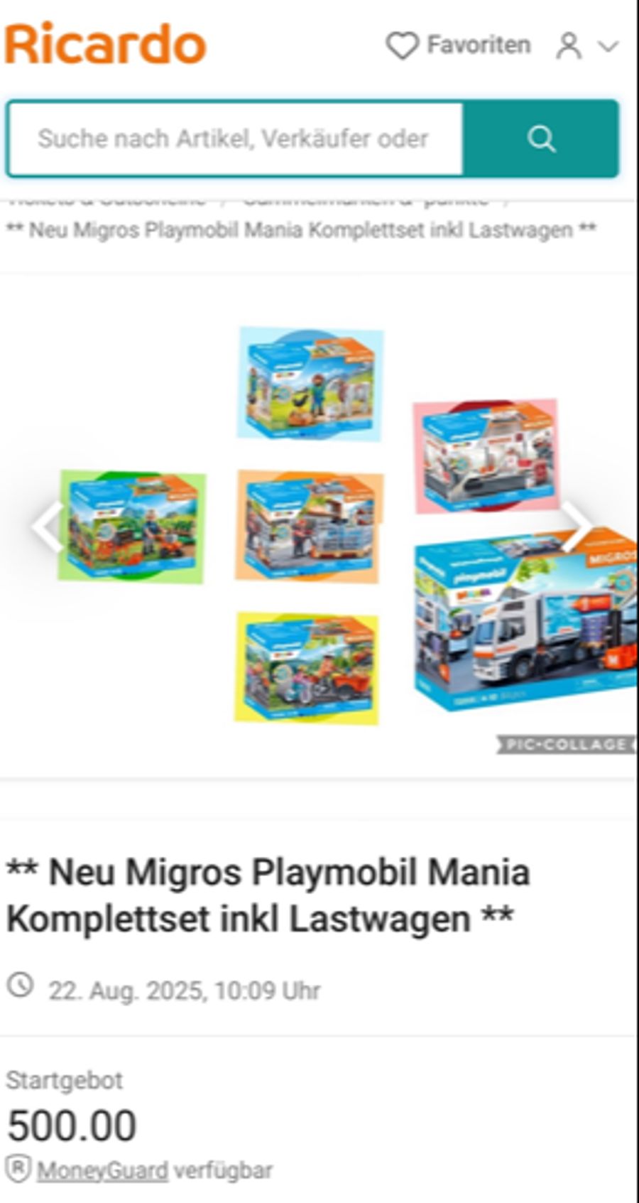 Bereits am Tag des Starts der Sammelaktion der Migros wurden die Sets – teilweise zu horrenden Preisen – im Internet-Auktionshaus Ricardo angeboten.