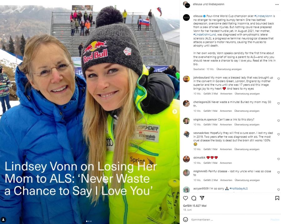 Lindsey Vonn und ihre verstorbene Mutter Linda.