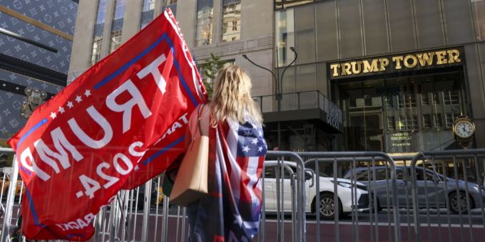 Eine Ausnahme: Eine Trump-Supporterin in New York. New York