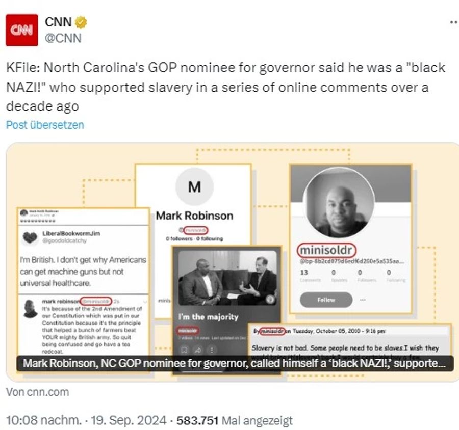 CNN Robinson schwarzer Nazi