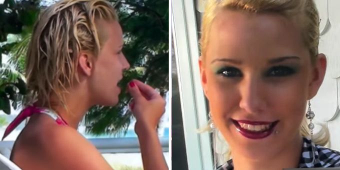 Mit blonder Mähne und dickem Make-up: Influencerin Anja Zeidler im Jahr 2009. Anja Zeidler