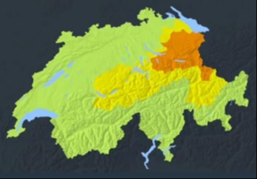 Der Regen löst auch eine Wetterwarnung des Bundes aus. Diese Gebiete sind betroffen.