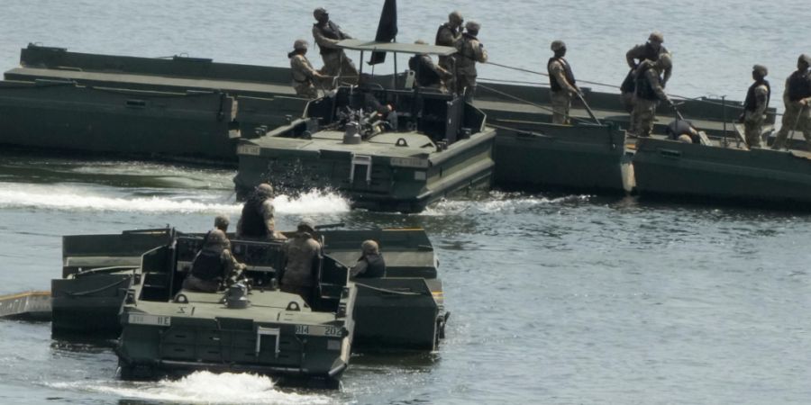 Soldaten der US-Armee nehmen an der Militärübung «Ulchi Freedom Shield» teil. Foto: Ahn Young-joon/AP/dpa
