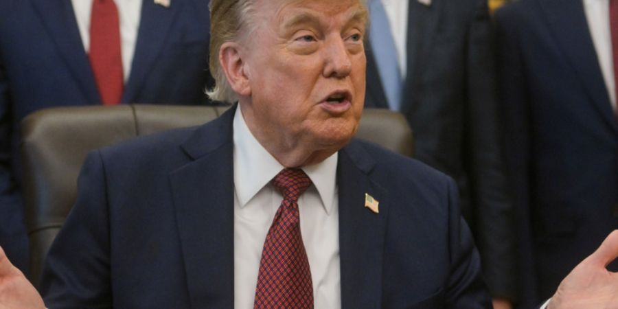 ARCHIV - US-Präsident Donald Trump spricht im Oval Office des Weißen Hauses. Foto: Rod Lamkey/FR172078 AP/dpa/Archivbild