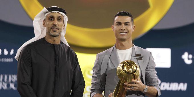 Cristiano Ronaldo wurde bei den Globe Soccer Awards 2025 in Dubai ausgezeichnet. cristiano Ronaldo