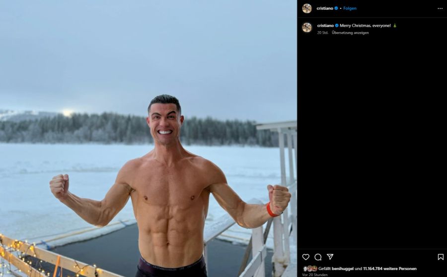 Cristiano Ronaldo scheint sich bei minus 20 Grad wohlzufühlen.