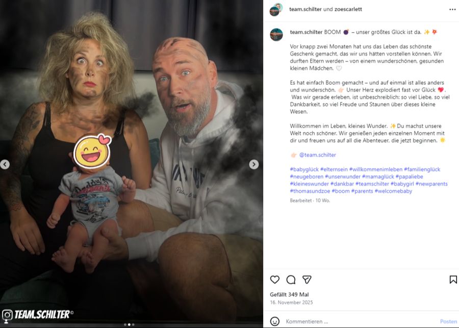 In einem Instagram-Post verkündeten sie die Geburt ihrer Tochter.