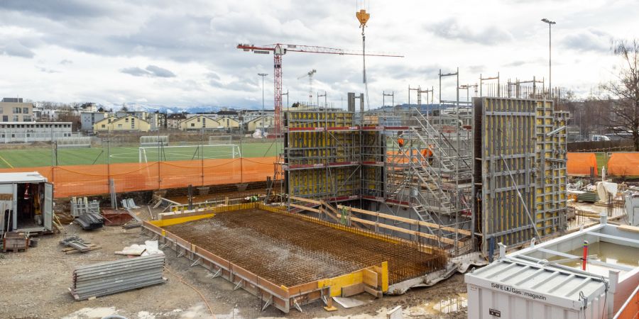 Wärmezentrale im Bau