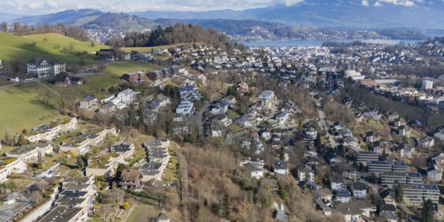 Die noch unverbaute Weinhalde am Sonnenberg in Kriens LU. Mit dem Abstimmungsergebnis wird sie weiterhin nicht überbaut werden können.