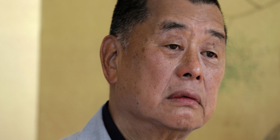 ARCHIV - Jimmy Lai, Medienmogul aus Hongkong, nimmt an einem Interview teil. Ein Gericht in Hongkong hat Lai schuldig gesprochen und muss noch das Strafmaß verkünden. Foto: Vincent Yu...