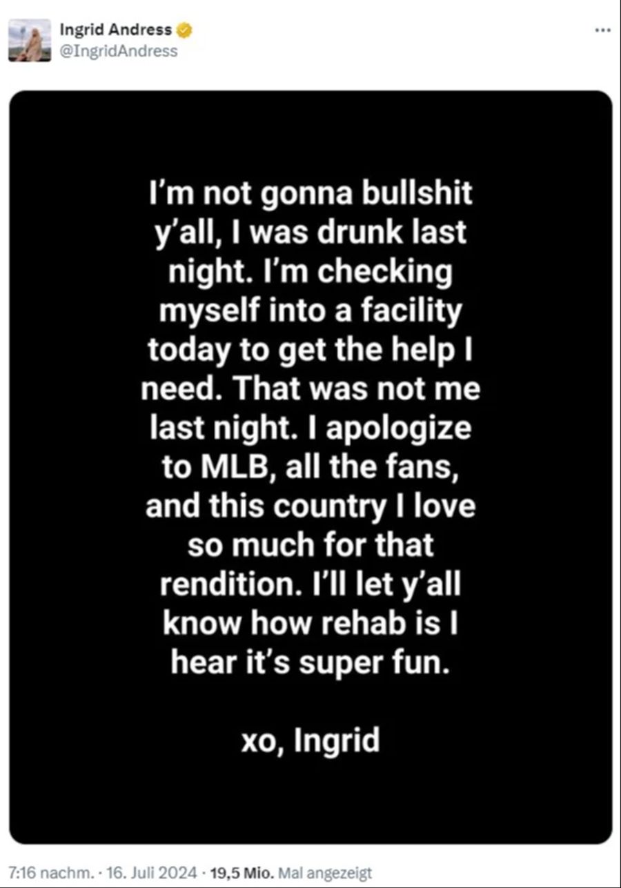 Ingrid Andress Twitter Hymne