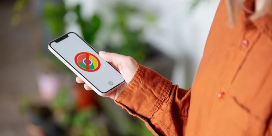 iPhone Google Chrome Icon durchgestrichen Bildschirm