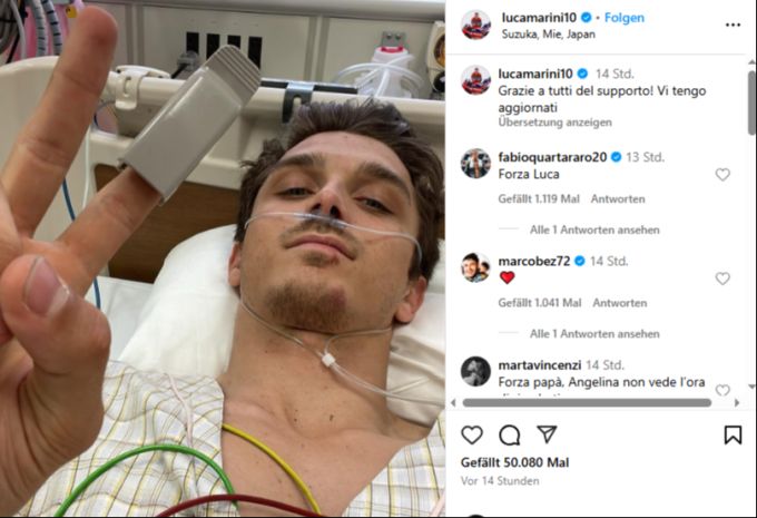 Luca Marini meldet sich aus dem Spital. motogp luca marini