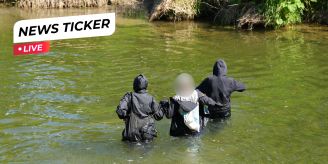 1. Mai-Ticker - Bild zeigt: So flüchtet schwarzer Block durch die Sihl