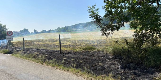 Hüttwilen TG: Brand von Wiese. Hüttwilen TG
