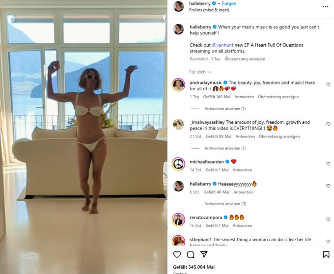 Halle Berry tanzt ausgelassenen im Hotel. Halle Berry