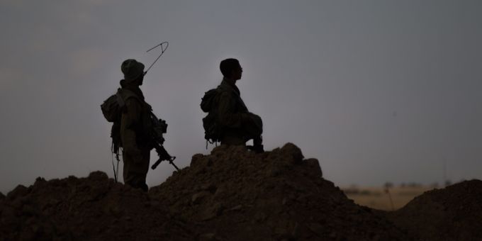 Israelische Soldaten an der Grenze zum Gazastreifen.