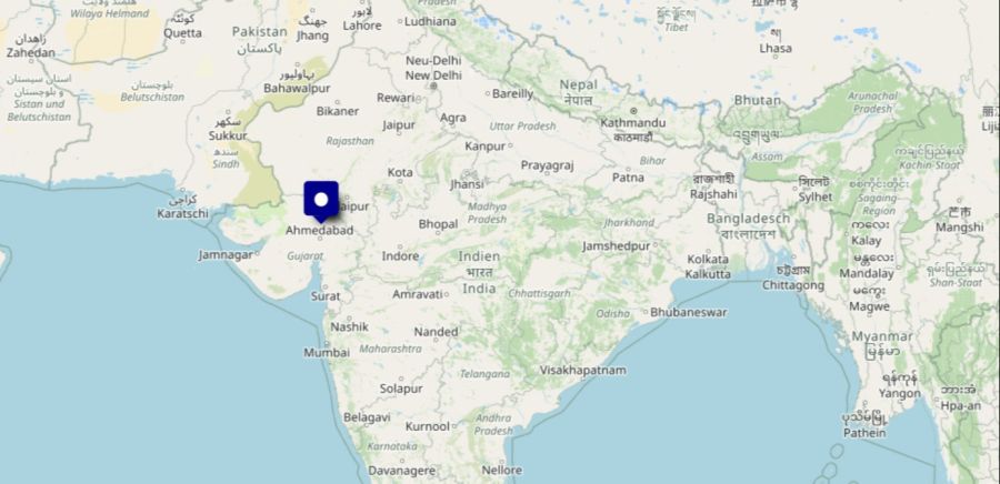 Karte Indien Boeing Ahmedabad