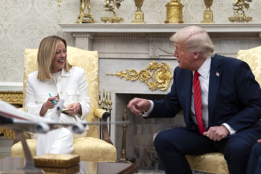 Italian Prime Minister Giorgia Meloni meets with US President Donald Trump in Washington