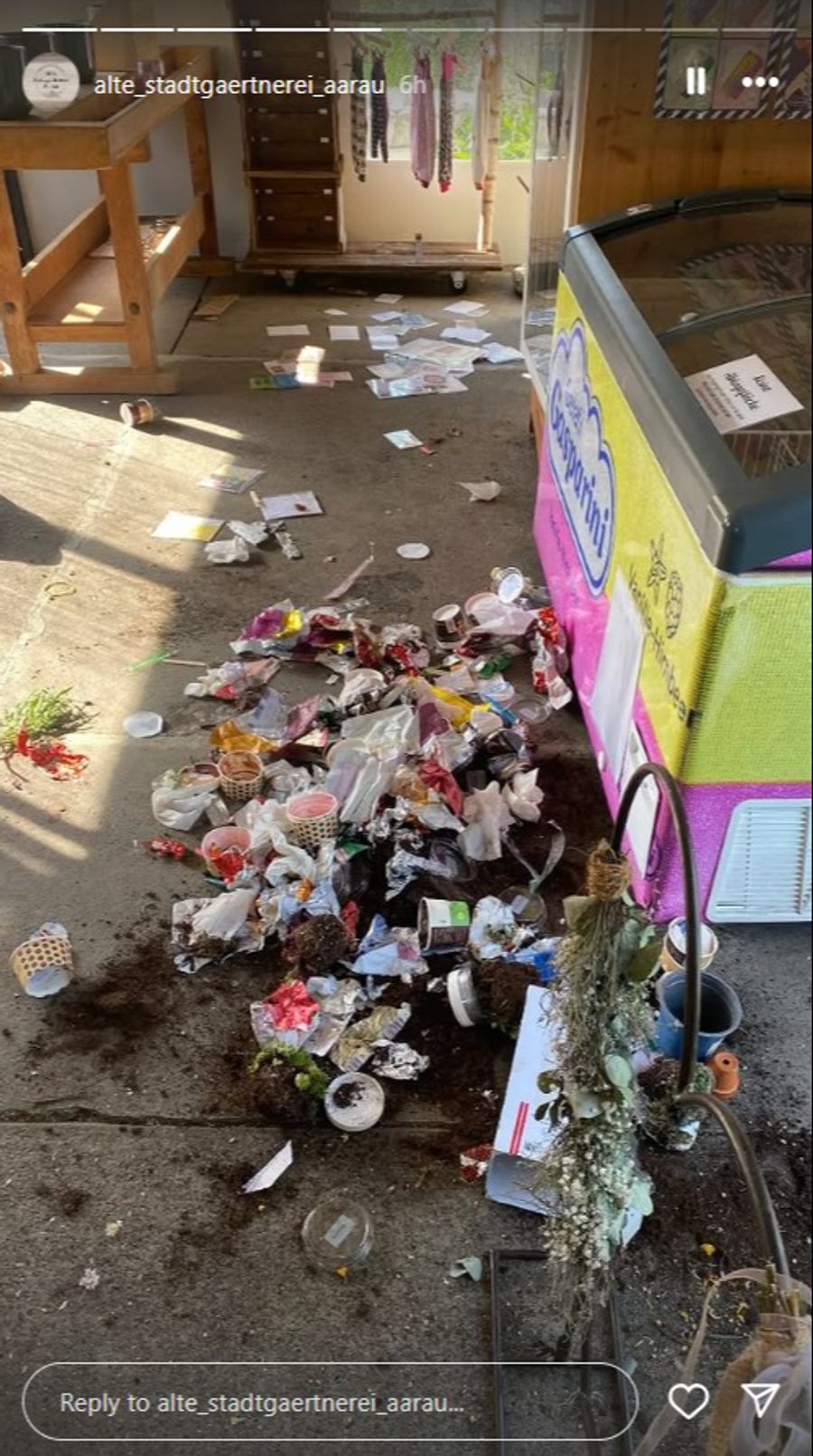 Die Einbrecher haben die Alte Stadtgärtnerei in Aarau komplett verwüstet.