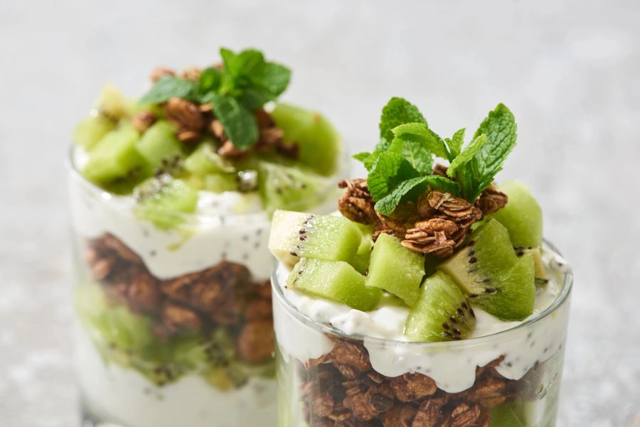 Dessert mit Kiwi