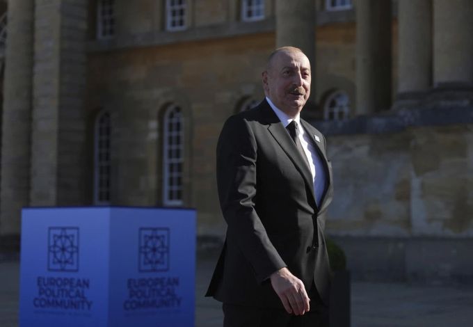 Aserbaidschans Präsident Ilham Aliyev. Er wird Wladimir Putin in Baku empfangen. Aliyev