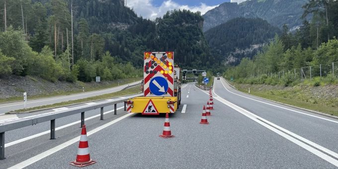 Die Triage- und Informationsstelle bei Thusis Süd. Thusis Süd