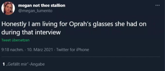 Eine Twitter-Userin staunt über Oprahs Brille. oprah brille
