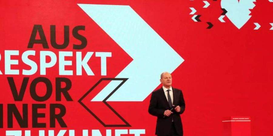 SPD-Kanzlerkandidat Olaf Scholz findet: «Eine weitere von CDU und CSU geführte Regierung wäre ein Risiko für Wohlstand und Arbeitsplätze.». Foto: Wolfgang Kumm/dpa