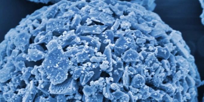 Keramikgranulat aus Aluminiumoxid wurde mit einer Nanometer-feinen Schicht aus Kupferoxid überzogen. Die positiv geladene Oberfläche adsorbiert negativ geladene Viruspartikel, die zu klein sind, um mit herkömmlichen Methoden aus verschmutztem Wasser gefiltert zu werden. Empa