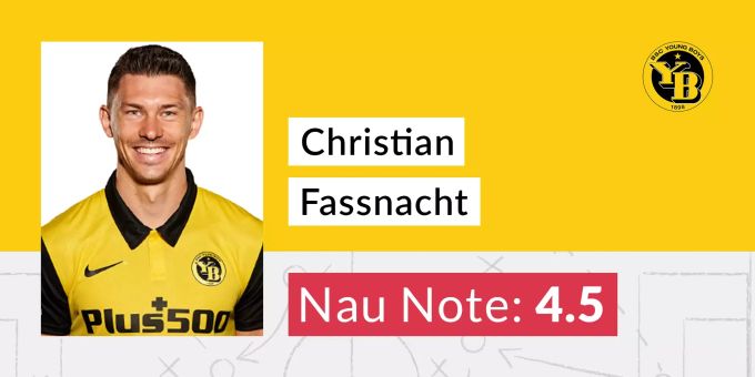 Christian Fassnacht (YB) erhält die Nau-Note 4,5. Christian Fassnacht YB Note