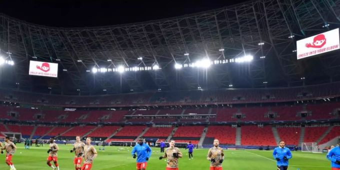 Auch das Rückspiel zwischen dem FC Liverpool und RB Leipzig könnte in Budapest stattfinden. Foto: Marton Monus/dpa Auch das Rückspiel zwischen dem FC Liverpool und RB Leipzig könnte in Budapest stattfinden. Foto: Marton Monus/dpa