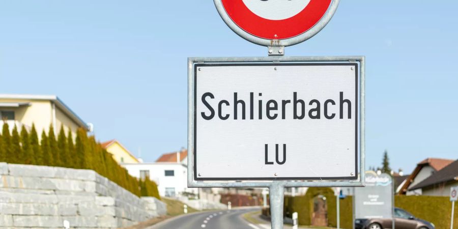 Ortsschild der Gemeinde Schlierbach.