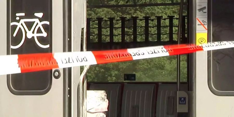 Der Zug, in dem der 27-Jährige die Tat beging, steht an der Station Salez-Sennwald.