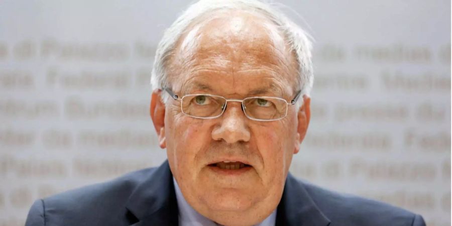 Bundesrat Johann Schneider-Ammann spricht während einer Medienkonferenz.