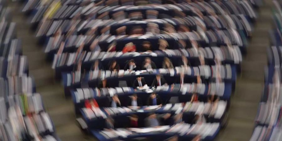 Mitglieder des Europäischen Parlaments während einer Plenarsitzung im Europäischen Parlament in Strassburg.