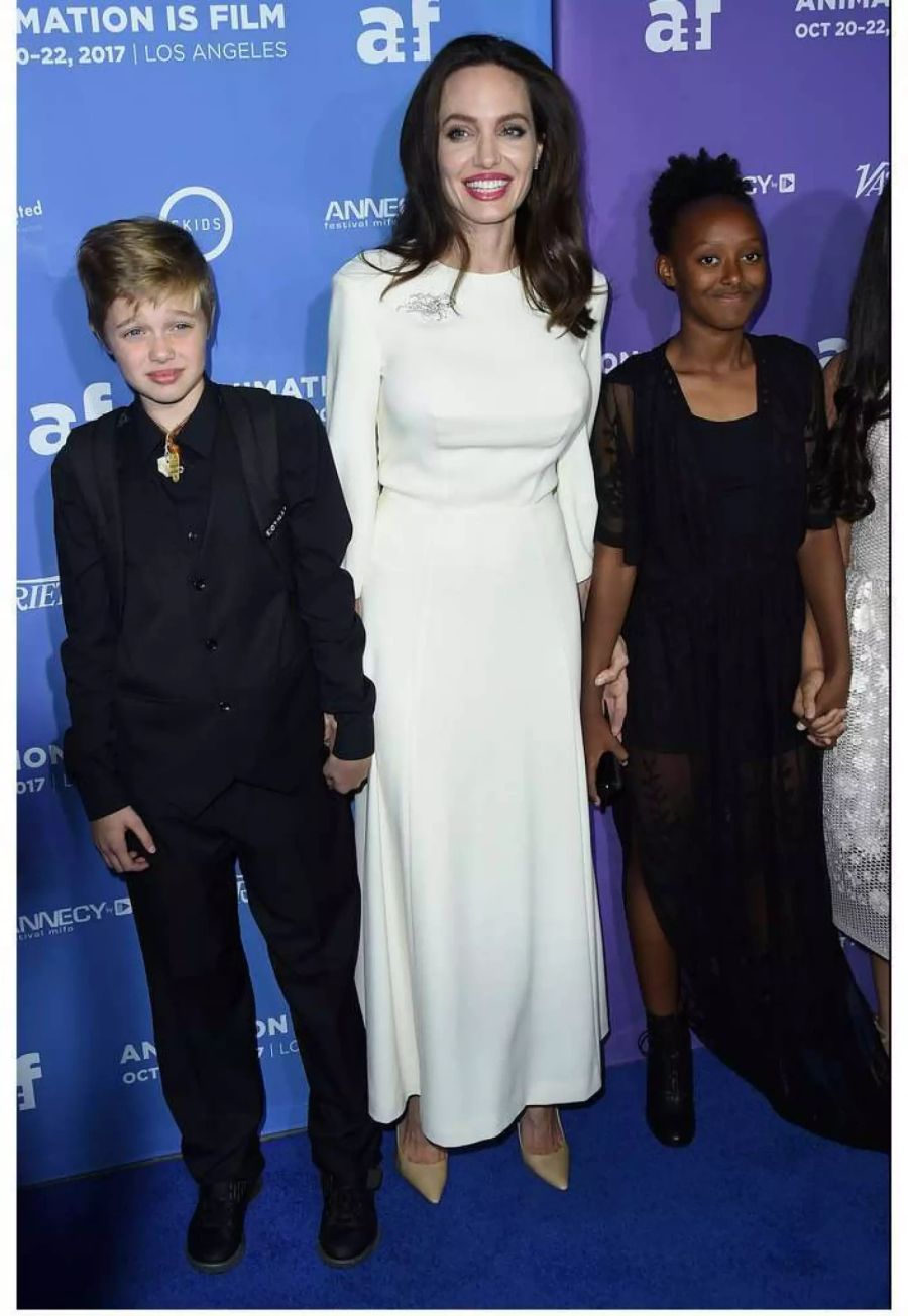 Shiloh, Angelina Jolie und Zahara an der Premiere von «The Breadwinner» im Oktober 2017.