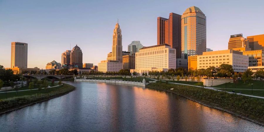 Die Skyline von Columbus (USA) im Bundesstaat Ohio.