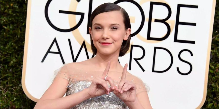 Die 14-jährige Schauspielerin Millie Bobby Brown. hier an den Golden Globes 2017, wurde dank ihrer Rolle in der Serie «Stranger Things» berühmt.