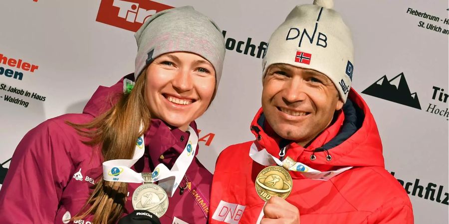 Ein erfolgreiches Paar: Ole Einar Björndalen und Darja Domratschewa.
