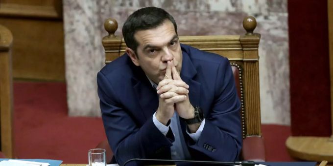 In Griechenland hat die zweitägige Debatte rund um die Vertrauensfrage von Alexis Tsipras begonnen. Alexis Tsipras im Parlament.