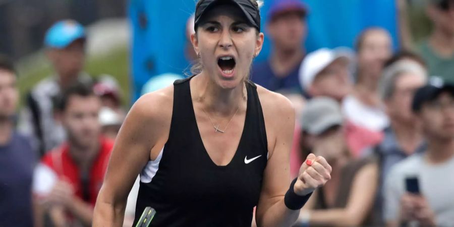 Belinda Bencic feiert einen Punkt gegen Yulia Puntintseva