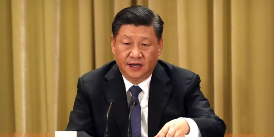 Xi Jinping spricht an einem Event in der Grossen Halle des Volkes.