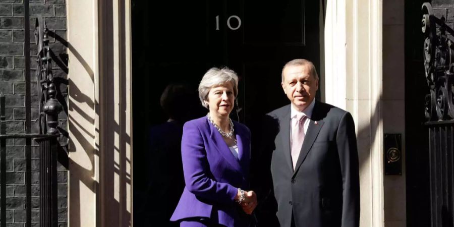 May und Erdogan am Dienstag an der Downing Street 10.