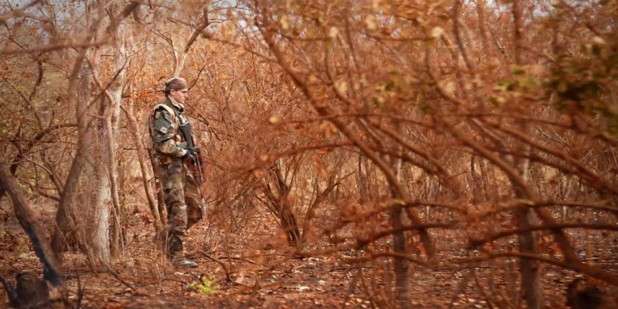 Ein französischer Soldat streift in Mali durch den Busch. Französische und malische Truppen kämpfen dort gegen islamistische Milizen.